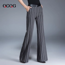 ultra fashion wide stripes office women flare pant