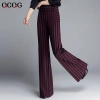autumn wine black stripes upgrade women pant trousers