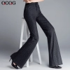 high quality grey women bib pant flare trousers