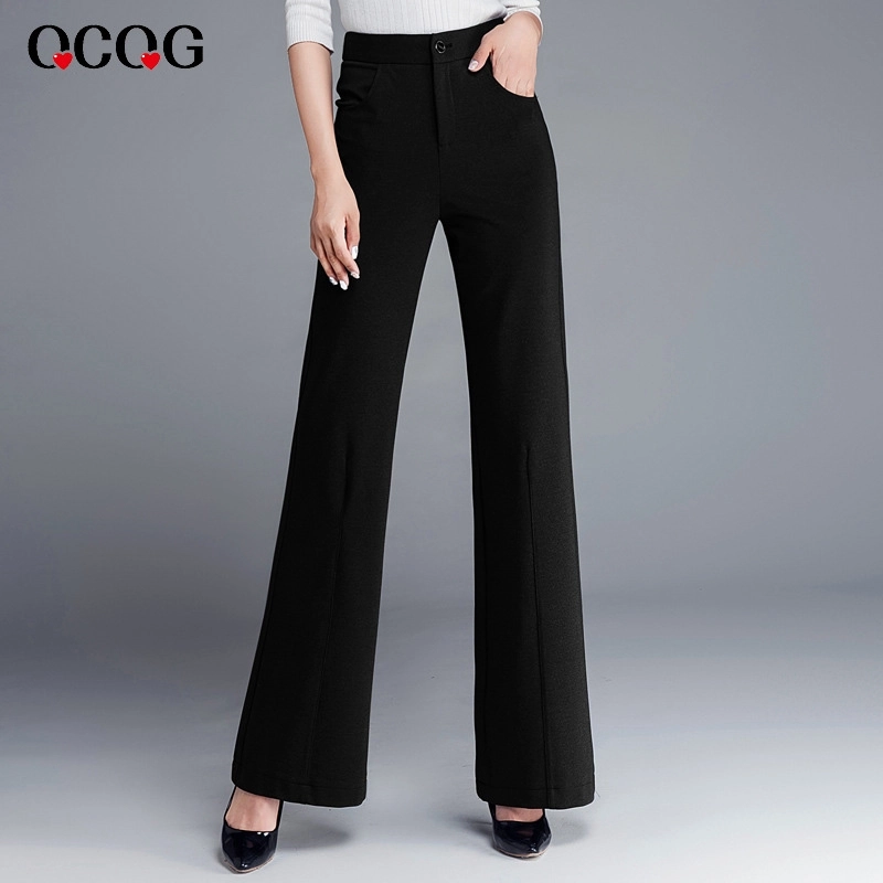 autumn high waist women flare pant boot cut
