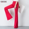 spring design bare bottom women flare pant