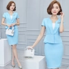 summer nice office style short sleeve work wear skirt suits uniform for women
