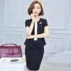 summer nice office style short sleeve work wear skirt suits uniform for women