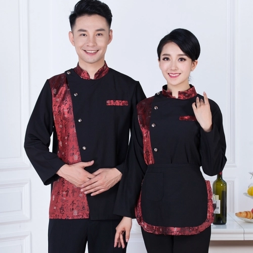 fashion bow collar women waitress uniform for work