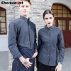 Imitation denim fabric restaurant waiter waitress uniforms