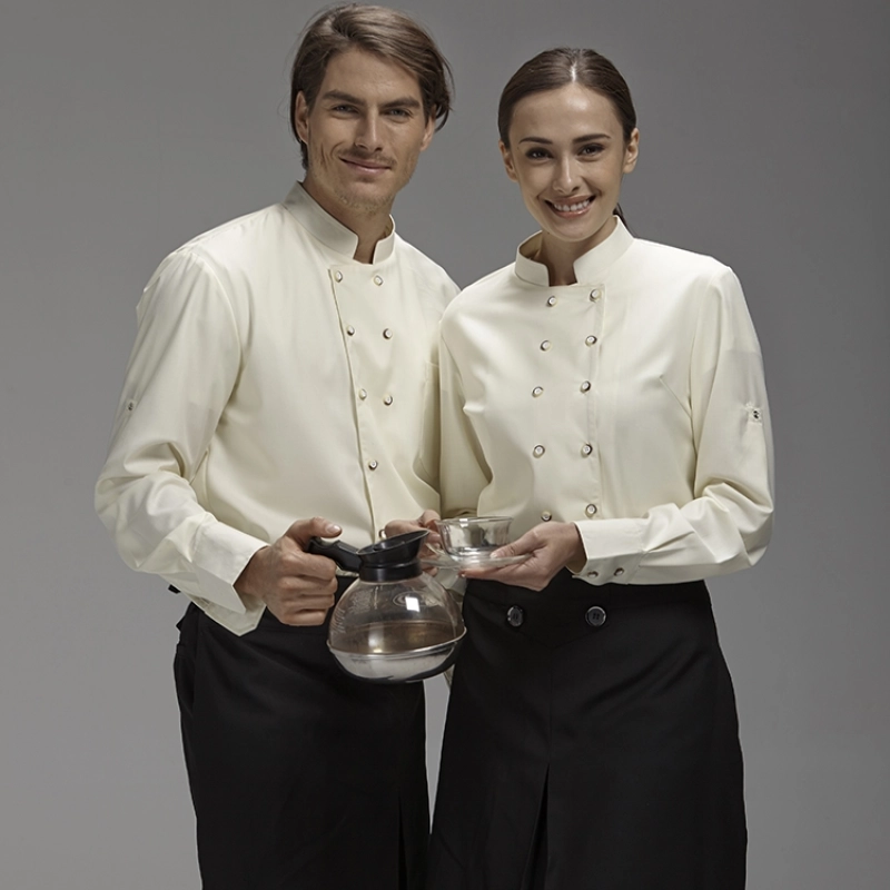 coffee bar long sleeve  waiter waitress uniforms