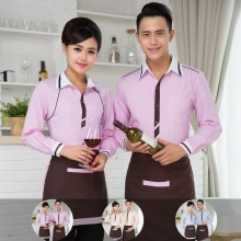 new arrival 2016 summer short sleeve thin waiter shirt + apron