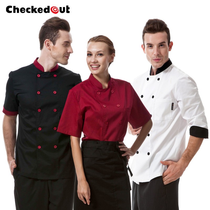 professional design double breasted coat uniform restaurant men women chef