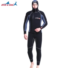 high quality neoprene thicken warm hooded men wetsuit two-piece suit