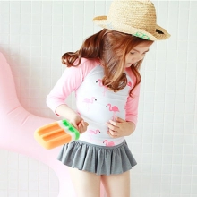 cute teen Flamingo printing cute girl child swimwear