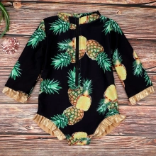 cute pineapple printing cute girl child  teen swimwear