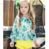 2018 new design plant printing cute girl child  teen swimwear Color color 1