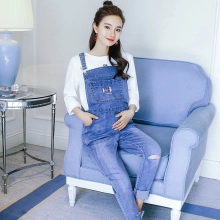 casual loose patchwork pregnant women jeans baggy pant jumpsuit