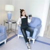 fashion Korea pocket pregnant jeans maternity pant Color Black