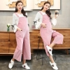 pink casual loose pregnant women maternity jumpsuit pant