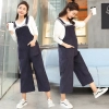 pink casual loose pregnant women maternity jumpsuit pant Color Steel Blue