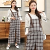 casual checkered printing pregnant women pant maternity pant