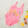 lovely floral one piece children girl swimwear