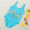 lovely floral one piece children girl swimwear