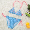 lovely stripes bird printing two piece bikini set children girl swimwear Color color 1