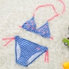 lovely stripes bird printing two piece bikini set children girl swimwear