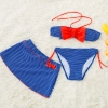 bow dot print children little girl swimwear two piece set