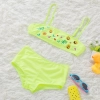 fashion Emoticon print little girl swimwear bikini two piece set