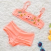 fashion Emoticon print little girl swimwear bikini two piece set Color color 4