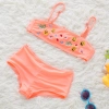 fashion Emoticon print little girl swimwear bikini two piece set