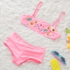 fashion Emoticon print little girl swimwear bikini two piece set