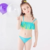 fashion tassel little girl teem swimwear bikini two piece set