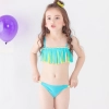 fashion tassel little girl teem swimwear bikini two piece set