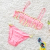 fashion tassel little girl teem swimwear bikini two piece set