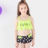 2018 new big dot print little girl teen swimwear bikini