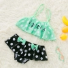 2018 new big dot print little girl teen swimwear bikini