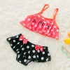 2018 new big dot print little girl teen swimwear bikini