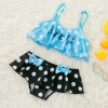 2018 new big dot print little girl teen swimwear bikini