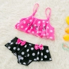 2018 new big dot print little girl teen swimwear bikini