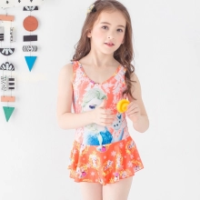 2020 new  Frozen character print little girl teen swimwear