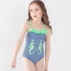 2018 new  Hippocampus printing little girl  swimwear swimsuit