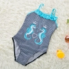 2018 new  Hippocampus printing little girl  swimwear swimsuit