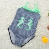 2018 new  Hippocampus printing little girl  swimwear swimsuit