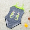 2018 new  Hippocampus printing little girl  swimwear swimsuit