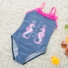 2018 new  Hippocampus printing little girl  swimwear swimsuit