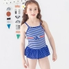 lovely bow stripes printing little girl  bikini swimwear swimsuit