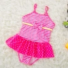 lovely bow stripes printing little girl  bikini swimwear swimsuit Color color 2
