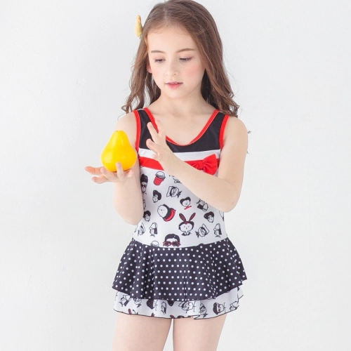 cute carton printing little girl teen  swimwear swimsuit