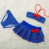 cheap bow dot little girl teen swimwear bikini