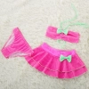 cheap bow dot little girl teen swimwear bikini Color color 4