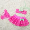 cheap bow dot little girl teen swimwear bikini